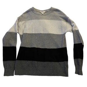Time and Tru Striped Grayscale Sweater- Medium